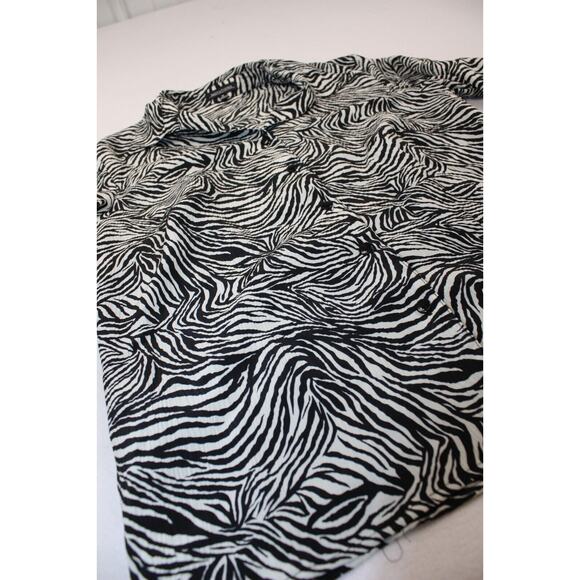 VTG Y2K Zebra Print Blouse M | Animal Print | Grunge Coquette Fairycore - Picture 5 of 13